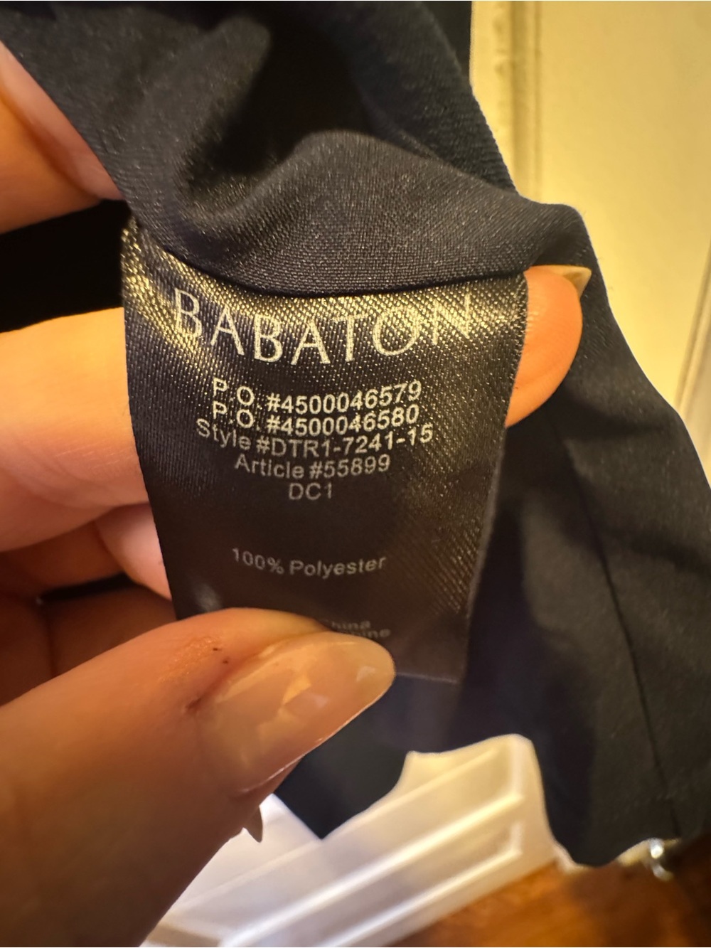 Babaton Navy Jax Midi Pencil Skirt with Front Vent - Picture 3 of 5